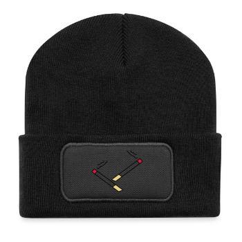 zigarette5 - Recycelte Patch Beanie - Schwarz - Vorne