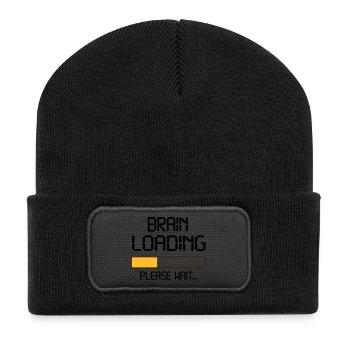 brain loading - Recycelte Patch Beanie - Schwarz - Vorne