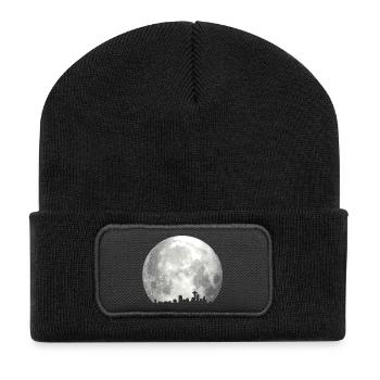 full moon skyline - Beanie recyclé à patch - noir - Devant