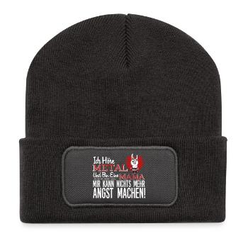 Metal Mama - Recycelte Patch Beanie - Dunkelgrau - Vorne