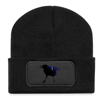 Rabe - Recycelte Patch Beanie - Schwarz - Vorne