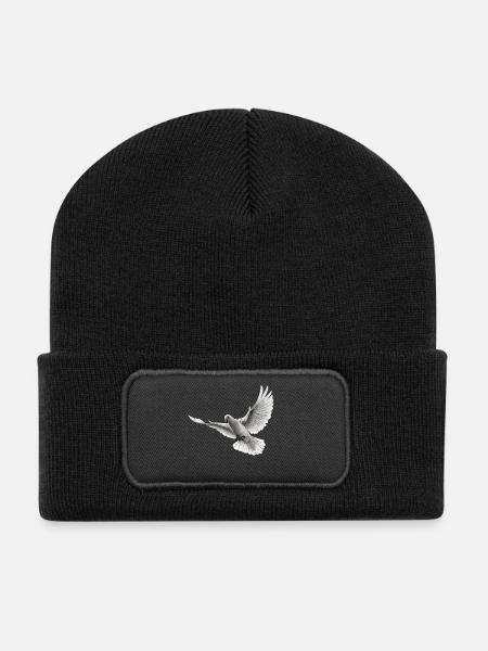 Taube - Recycelte Patch Beanie - Schwarz