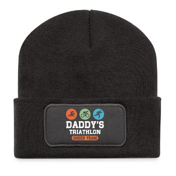 Triathlon Daddy - Recycelte Patch Beanie - Dunkelgrau - Vorne