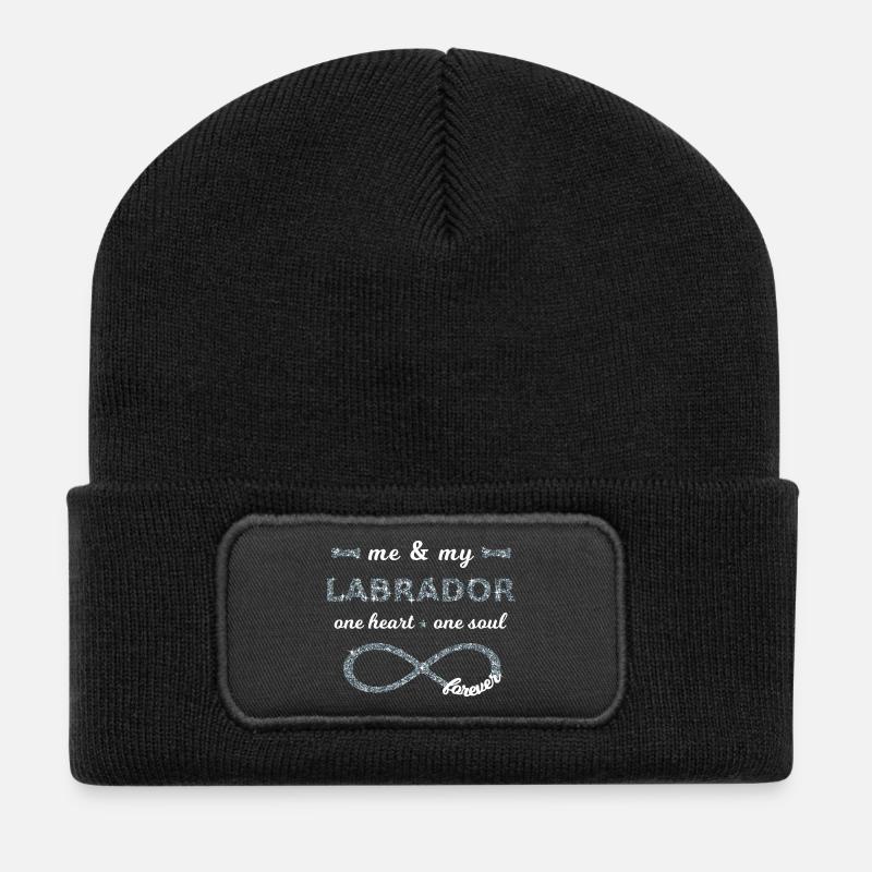 Me & my Labrador Hundeliebhaber Infinity Glitzer 8 - Recycelte Patch Beanie - Schwarz