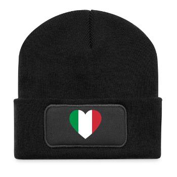 Love Love gift Italy italia italy - Recycled Patch Beanie - black - Front