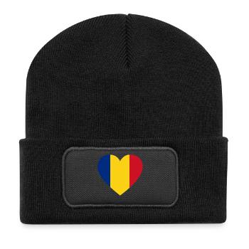 Love Love gift ROMANIA Roma nia - Recycled Patch Beanie - black - Front