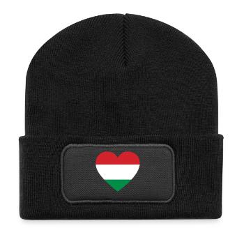 Love Liebe geschenk UNGARN Hungary - Recycelte Patch Beanie - Schwarz - Vorne