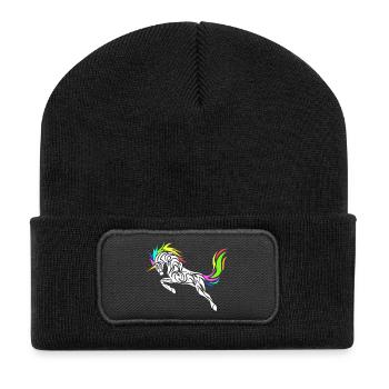 LICORNE STYLISÉE - Beanie recyclé à patch - noir - Devant
