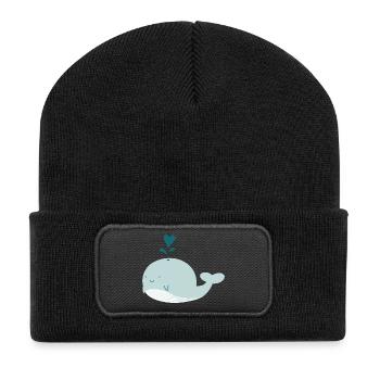 Wal - Recycelte Patch Beanie - Schwarz - Vorne