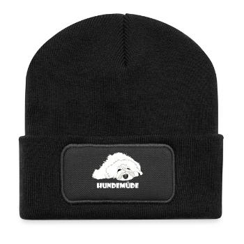 hundemüde - Recycelte Patch Beanie - Schwarz - Vorne