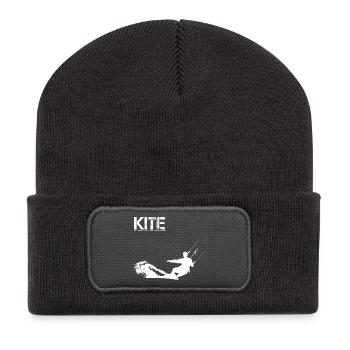 KITEBOARDING GESCHENK - Recycelte Patch Beanie - Dunkelgrau - Vorne