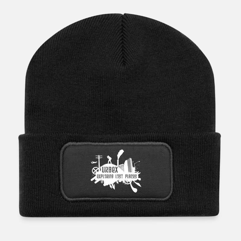Exploring Lost Places White - Recycelte Patch Beanie - Schwarz