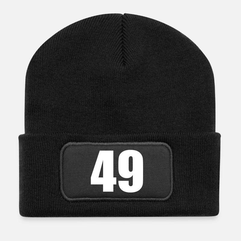 49 - Recycelte Patch Beanie - Schwarz