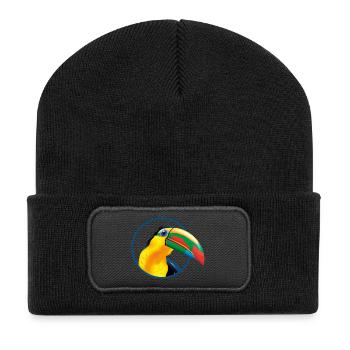Tropical Toucan Color Explosion - Recycled Patch Beanie - black - Front