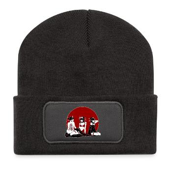 Geisha Gang - Recycled Patch Beanie - dark grey - Front