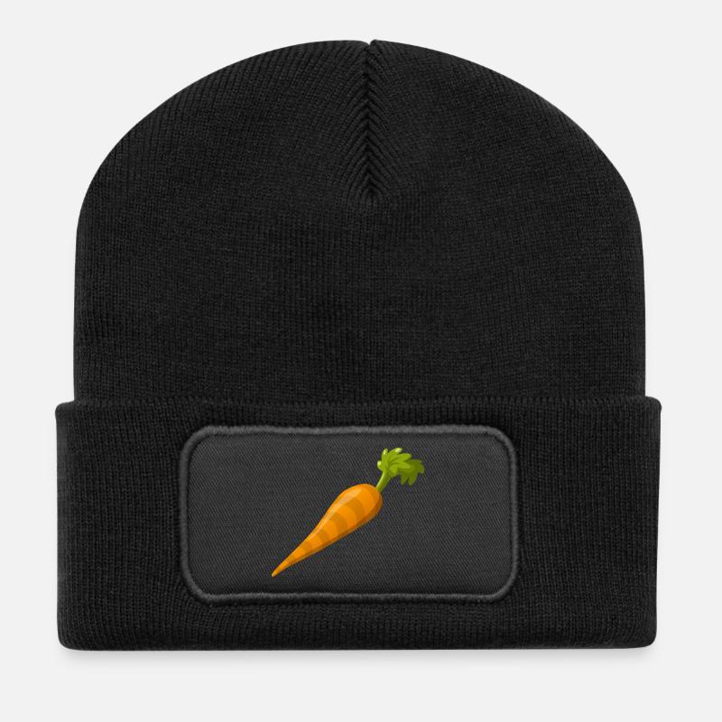 Karotte! - Recycelte Patch Beanie - Schwarz