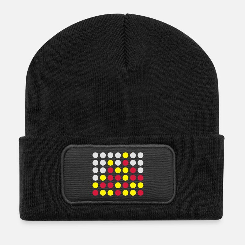 Vier gewinnt! - Recycelte Patch Beanie - Schwarz