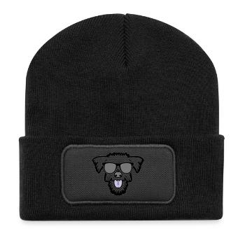 chien frais dans les vacances d'été - Beanie recyclé à patch - noir - Devant