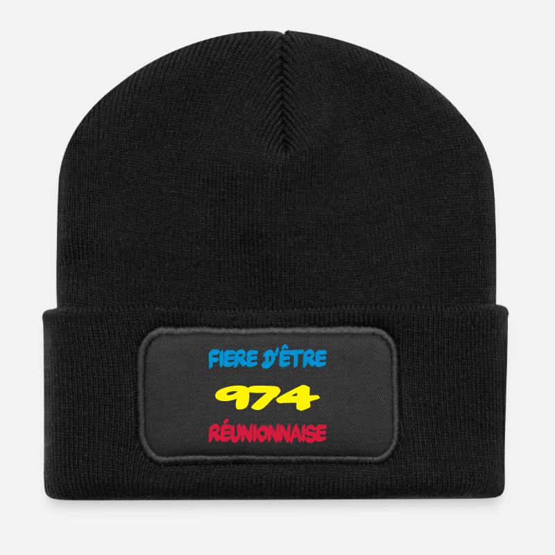 Fiere d'être reunionnaise - Recycelte Patch Beanie - Schwarz