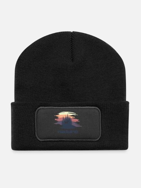 Nature - Recycelte Patch Beanie - Schwarz