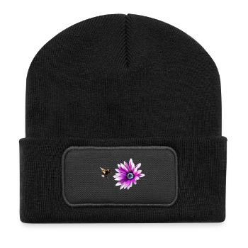 Blume und Hummel - Recycelte Patch Beanie - Schwarz - Vorne
