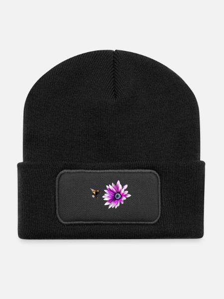 Blume und Hummel - Recycelte Patch Beanie - Schwarz