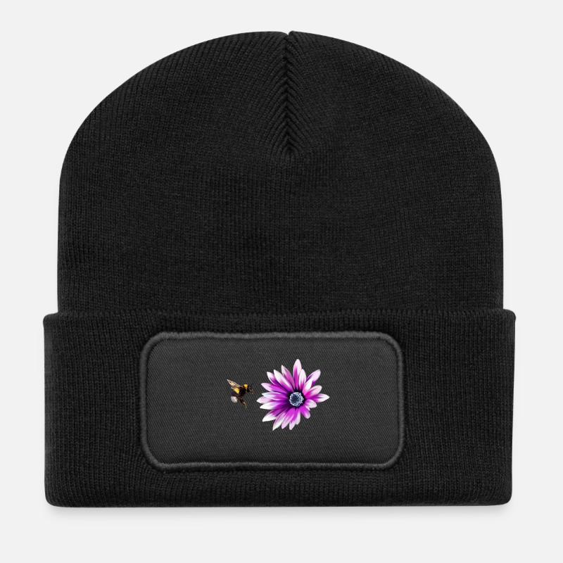 Blume und Hummel - Recycelte Patch Beanie - Schwarz