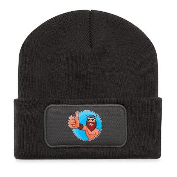 Wikinger - Daumen Hoch - Recycelte Patch Beanie - Dunkelgrau - Vorne
