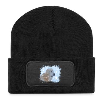 Retriever, Golden Retriever, Hund,Weihnachten, - Recycelte Patch Beanie - Schwarz - Vorne