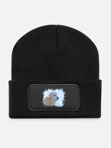 Retriever, Golden Retriever, Dog, Christmas, - Recycled Patch Beanie - black