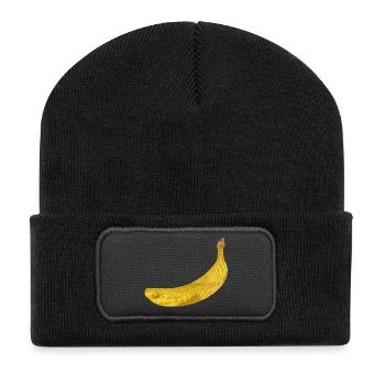 Schlange Banane - Recycelte Patch Beanie - Schwarz - Vorne