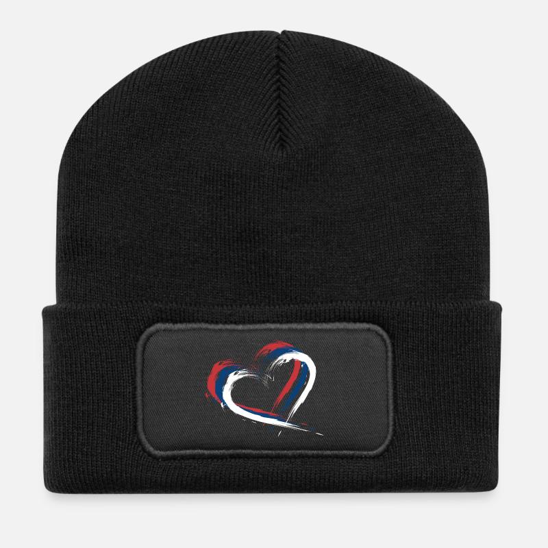 Flagge Serbien - Recycelte Patch Beanie - Schwarz