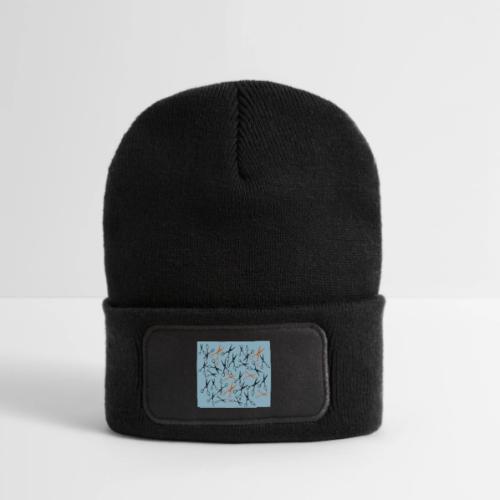 Scherenmaske Schwarzer Hintergrund - Recycelte Patch Beanie