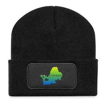 Bavarian Lake Silhouette - Recycled Patch Beanie - black - Front