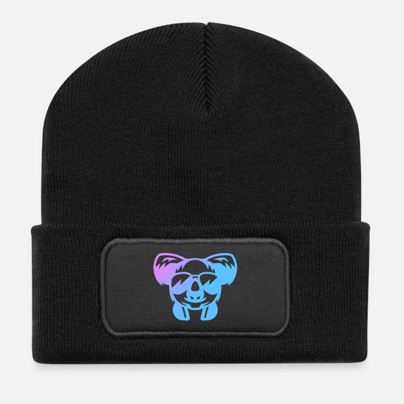 Koala Koala Bear - Recycled Patch Beanie - black