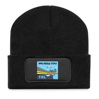 TXL, we miss you, retro - Beanie recyclé à patch - noir - Devant