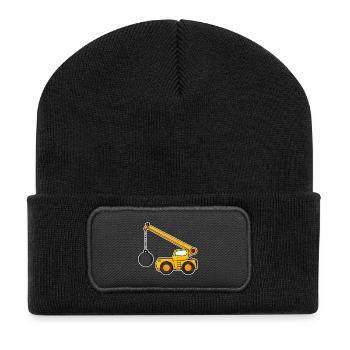Demolition crane for children - Recycled Patch Beanie - black - Front