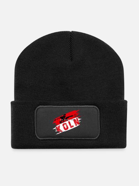 Fussball Köln Ruhrpott - Recycelte Patch Beanie - Schwarz