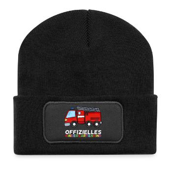 Kindergarten Feuerwehr Feuerwehrmann - Recycelte Patch Beanie - Schwarz - Vorne