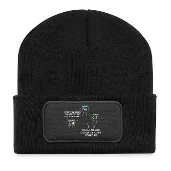 Wortspiel mit chemischen Elementen für Chemieliebhaber - Recycelte Patch Beanie - Schwarz - Vorne