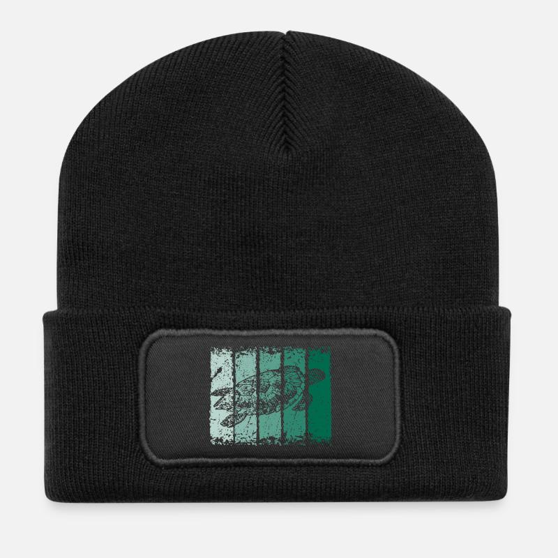 Schildkröte - Recycelte Patch Beanie - Schwarz