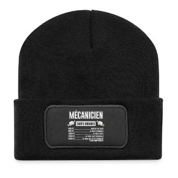 Mécanicien Tarifs Horaires - Beanie recyclé à patch - noir - Devant