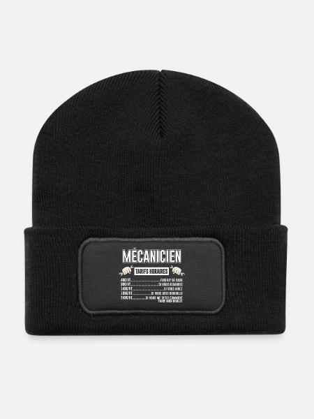 Mécanicien Tarifs Horaires - Beanie recyclé à patch - noir
