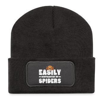 Spinne Vogelspinne - Recycelte Patch Beanie - Dunkelgrau - Vorne