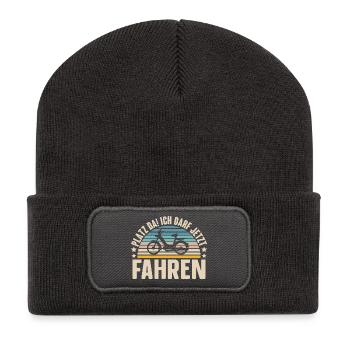Mofa Führerschein Bestanden Geschenk - Recycelte Patch Beanie - Dunkelgrau - Vorne