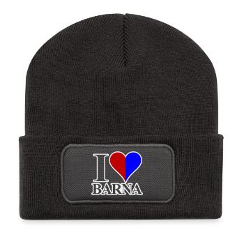 Ich liebe Barna - Recycelte Patch Beanie - Dunkelgrau - Vorne