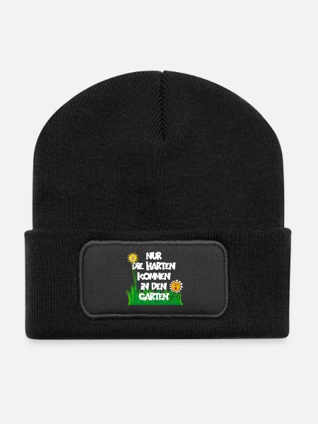 NUR DIE HARTEN KOMMEN IN DEN GARTEN - Recycelte Patch Beanie - Schwarz