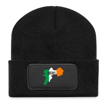 Offaly Ireland Flag | County Outline Map - Recycled Patch Beanie - black - Front
