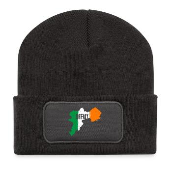 Offaly Ireland Flag | County Outline Map - Recycled Patch Beanie - dark grey - Front
