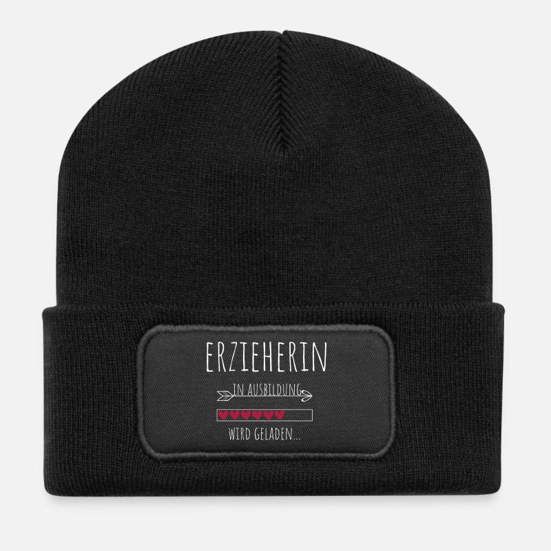 Erzieherin in Ausbildung Geschenk - Recycelte Patch Beanie - Schwarz